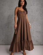 elsa.m by may Rochie Maro Cloș din Bumbac cu Bretele Legate Milistia
