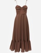 elsa.m by may Rochie Maro Cloș din Bumbac cu Bretele Legate Milistia