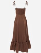 elsa.m by may Rochie Maro Cloș din Bumbac cu Bretele Legate Milistia