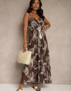 elsa.m by may Rochie Maro din Vâscoză cu Șnur și Model Brodat Liralette