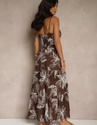 elsa.m by may Rochie Maro din Vâscoză cu Șnur și Model Brodat Liralette