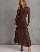 elsa.m by may Rochie Maro Elegantă din Dantelă cu Spatele Gol Lilafera