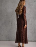 elsa.m by may Rochie Maro Elegantă din Dantelă cu Spatele Gol Lilafera