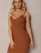 elsa.m by may Rochie Maro Reiată cu Decupaje la Decolteu cu Croială Mulată Ninona
