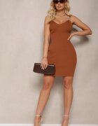 elsa.m by may Rochie Maro Reiată cu Decupaje la Decolteu cu Croială Mulată Ninona