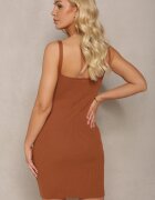 elsa.m by may Rochie Maro Reiată cu Decupaje la Decolteu cu Croială Mulată Ninona