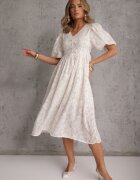 elsa.m by may Rochie midi din dantelă bej deschis din viscoză Olikis