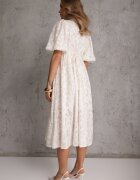elsa.m by may Rochie midi din dantelă bej deschis din viscoză Olikis