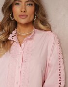 elsa.m by may Rochie Midi Roz deschis cu Inserții ajurate și cordon legat Hudo