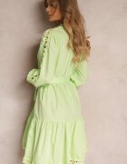elsa.m by may Rochie Midi Verde deschis cu inserții ajurate și curea cu legătură Hudo