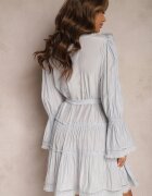 elsa.m by may Rochie Mini Albastră cu croi evazat cu volane și curea din material în talie Fiorfa
