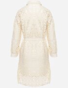 elsa.m by may Rochie Mini Bej Tip Cămașă din Dantelă Ajurată și cu curea Norila