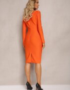 elsa.m by may Rochie Mini Portocalie Mulată cu Nasturi Perlați Vaast
