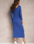 elsa.m by may Rochie Mulată Bleumarin Decorată cu Decupaj la Burtă și Zirconii Odia