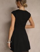 elsa.m by may Rochie Neagră Cambrată cu fustă cloș Elliara
