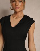 elsa.m by may Rochie Neagră Cambrată cu fustă cloș Elliara