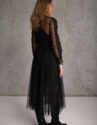 elsa.m by may Rochie Neagră Cloș Midi din Tulle cu Dantelă Rislaine