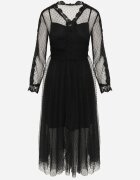 elsa.m by may Rochie Neagră Cloș Midi din Tulle cu Dantelă Rislaine