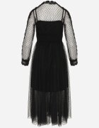 elsa.m by may Rochie Neagră Cloș Midi din Tulle cu Dantelă Rislaine