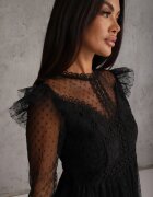 elsa.m by may Rochie Neagră cu Dantelă și Tul Welvia