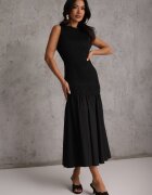 elsa.m by may Rochie Neagră Cu Talie Căzută Fără Mâneci Drapată Natinelle