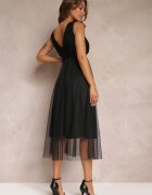 elsa.m by may Rochie neagră de tul evazată cu dantelă Phyvana