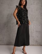 elsa.m by may Rochie neagră din bumbac și vâscoză Slip Dress cu bolero decorativ Sagossia