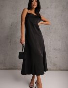 elsa.m by may Rochie neagră din bumbac și vâscoză Slip Dress cu bolero decorativ Sagossia