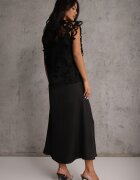 elsa.m by may Rochie neagră din bumbac și vâscoză Slip Dress cu bolero decorativ Sagossia