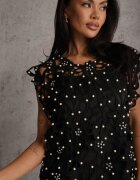 elsa.m by may Rochie neagră din bumbac și vâscoză Slip Dress cu bolero decorativ Sagossia