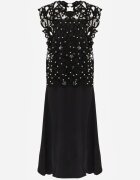 elsa.m by may Rochie neagră din bumbac și vâscoză Slip Dress cu bolero decorativ Sagossia