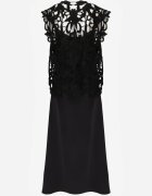 elsa.m by may Rochie neagră din bumbac și vâscoză Slip Dress cu bolero decorativ Sagossia