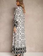 elsa.m by may Rochie neagră din viscoză decorată cu legătură și volan Efamarea