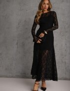 elsa.m by may Rochie Neagră Elegantă din Dantelă cu Spatele Gol Lilafera