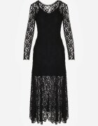 elsa.m by may Rochie Neagră Elegantă din Dantelă cu Spatele Gol Lilafera