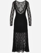 elsa.m by may Rochie Neagră Elegantă din Dantelă cu Spatele Gol Lilafera
