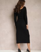 elsa.m by may Rochie Neagră Mulată Decorată cu Decupaj Abdominal și Zirconii Odia