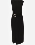 elsa.m by may Rochie Neagră Mulată Elegantă cu Aplicație în Talie Corope
