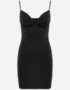 elsa.m by may Rochie Neagră Strălucitoare cu Decupaj Doreth
