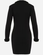elsa.m by may Rochie Neagră tip pulover cu franjuri decorative și nasturi Opleria
