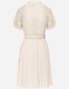 elsa.m by may Rochie Plisată Bej cu Centură și Dantelă Stelly