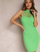 elsa.m by may Rochie Reiată Verde Mini cu Decolteu Ajurat Emmily