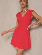 elsa.m by may Rochie Roșie Cambrată cu poale evazate Elliara