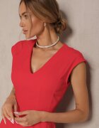 elsa.m by may Rochie Roșie Cambrată cu poale evazate Elliara
