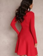 elsa.m by may Rochie roșie cu Decupaj la Decolteu cu Zirconii și Perle Hili
