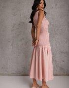 elsa.m by may Rochie Roz cu talie joasă fără mâneci decorată cu încrețituri Natinelle