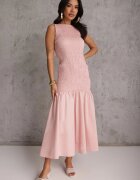 elsa.m by may Rochie Roz cu talie joasă fără mâneci decorată cu încrețituri Natinelle