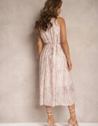 elsa.m by may Rochie Roz deschis Evazată De seară cu Decolteu Halter și Broșă în formă de floare Previiana