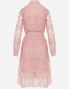 elsa.m by may Rochie Roz Evazată Midi Decorată cu Dantelă cu Cordon în Talie Sailla