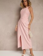 elsa.m by may Rochie Roz Mulată din Bumbac și Vâscoză cu Decupaj Tunaria